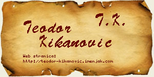 Teodor Kikanović vizit kartica